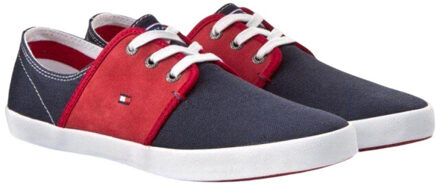 Tommy Hilfiger Heren freddy 6c leren trainers - maat 43 Rood