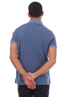 Tommy Hilfiger Heren Garment Dyed Regular Poloshirt (Blauw) - maat
