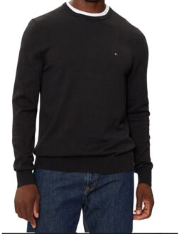 Tommy Hilfiger Heren geborduurd logo katoenen sweater top Zwart - XXL / XXXL