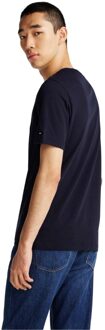 Tommy Hilfiger Heren Geborduurd T-shirt met logo (Blauw)