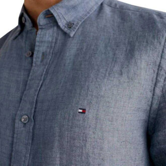 Tommy Hilfiger Heren gepigmenteerd geverfd overhemd Blauw - M