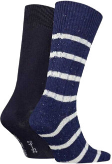 Tommy Hilfiger Heren gestreepte sokken (set van 2) Blauw - 44-47