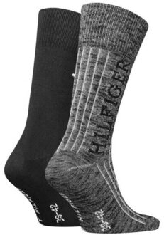 Tommy Hilfiger Heren gestreepte sokken (set van 2) Grijs - 39-42