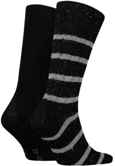 Tommy Hilfiger Heren gestreepte sokken (set van 2) - maat 44-47 Zwart