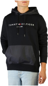 Tommy Hilfiger Heren Katoenmix Sweatshirt met Vaste Capuchon Tommy Hilfiger , Blue , Heren - L,M,S