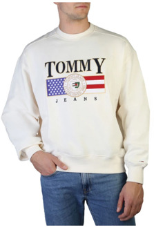 Tommy Hilfiger Heren Langarm Katoenen Sweatshirt Tommy Hilfiger , White , Heren - L,S