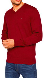 Tommy Hilfiger Heren sweater top katoenmix v hals Rood