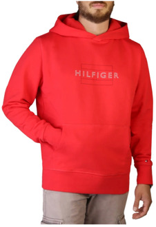 Tommy Hilfiger Heren Sweatshirt met Vaste Capuchon Tommy Hilfiger , Red , Heren - L