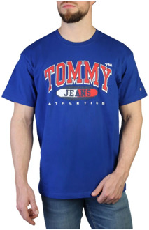 Tommy Hilfiger Heren T-shirt met korte mouwen en ronde hals Tommy Hilfiger , Blue , Heren - S,Xs