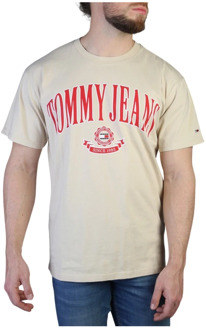 Tommy Hilfiger Heren T-shirt met korte mouwen en ronde hals Tommy Hilfiger , Brown , Heren - S,Xs