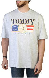 Tommy Hilfiger Heren T-shirt met korte mouwen van katoen Tommy Hilfiger , Gray , Heren - S