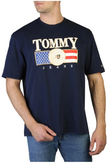 Tommy Hilfiger Heren T-shirt met zichtbaar logo Tommy Hilfiger , Blue , Heren - S