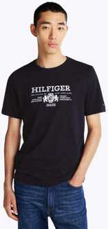 Tommy Hilfiger Heren-T-shirt Tommy Hilfiger Crest Logo Embroidery in Navy - maat