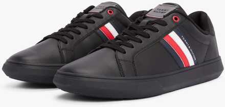 Tommy Hilfiger Heren Tommy Hilfiger Essentiële Leren Cupsole Sneakers in Zwart - maat