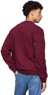 Tommy Hilfiger Heren Tommy Hilfiger Logo Geborduurd Crewneck Sweatshirt in Bourgondië Paars