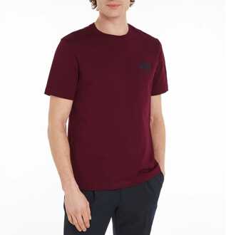 Tommy Hilfiger Heren Tommy Hilfiger Logo Geborduurd T-Shirt in Bourgondië Bourgogne - M
