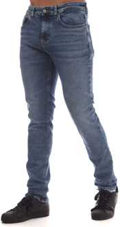 Tommy Hilfiger Heren Tommy Hilfiger Scanton Vlag Borduurwerk Slim-Fit Jeans in Blauw