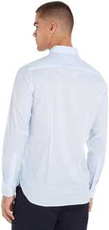 Tommy Hilfiger Herenoverhemd Tommy Hilfiger Flex Micro Foulard in Blauw