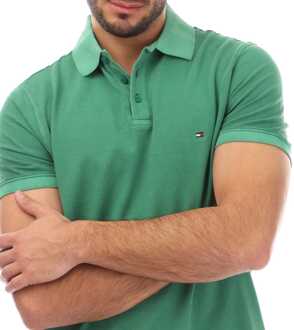 Tommy Hilfiger Herenpolo Tommy Hilfiger Garment Dye Regular-Fit in Groen
