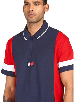 Tommy Hilfiger Herenpoloshirt met kleurblok Klaproos - XS
