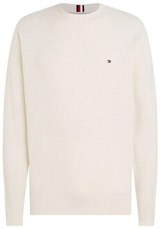 Tommy Hilfiger Interlock Trui met Ronde Hals Weathered White - L - Heren