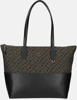 Tommy Hilfiger Jacquard Tote Tas Herfst/Winter Collectie Tommy Hilfiger , Black , Dames - ONE Size