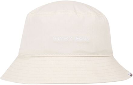 Tommy Hilfiger Jeans Linear Logo Bucket Hat Dames beige - 1-SIZE