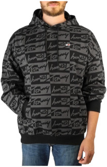Tommy Hilfiger Katoenen Sweatshirt met Logo en Vaste Capuchon voor Heren Tommy Hilfiger , Black , Heren - Xl,L,S