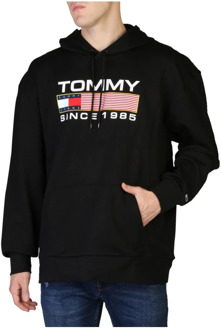 Tommy Hilfiger Katoenen Sweatshirt met Vaste Capuchon Tommy Hilfiger , Black , Heren