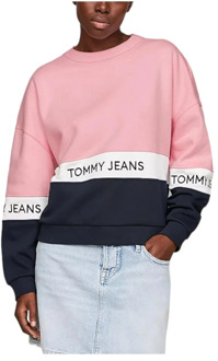 Tommy Hilfiger Klassieke Crew Sweatshirt Tommy Hilfiger , Pink , Dames - L,M,S,Xs