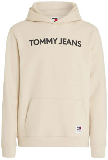 Tommy Hilfiger Klassieke Sweatshirt Statement Mode Tommy Hilfiger , Beige , Heren - 2Xl,Xl,L,M,S