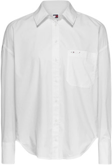Tommy Hilfiger Klassieke Witte Katoenen Overhemd Tommy Hilfiger , White , Dames - M,S,Xs