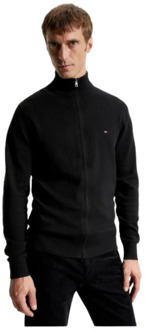 Tommy Hilfiger Klassieke Zip-Up Sweater Tommy Hilfiger , Black , Heren - Xl,L,M,S