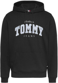Tommy Hilfiger Klassieke Zwarte Varsity Sweatshirt Tommy Hilfiger , Black , Heren - 2Xl,Xl,L,M,S