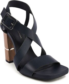 Tommy Hilfiger Kruisband Blokhak Sandalen Blauw
