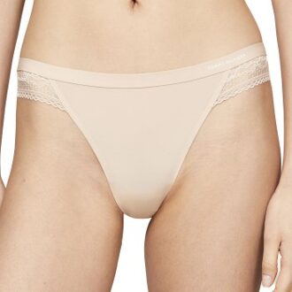 Tommy Hilfiger Lace Trim Logo Thong Beige,Blauw - Medium