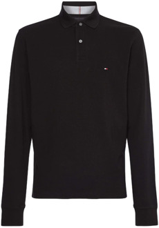 Tommy Hilfiger Lange mouw polo Tommy Hilfiger , Black , Heren - S