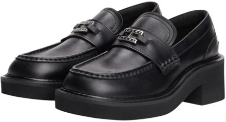 Tommy Hilfiger Leren Blokhak Instappers Zwart - EU 38