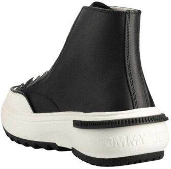 Tommy Hilfiger Leren heren logotrainers Zwart - 45,5