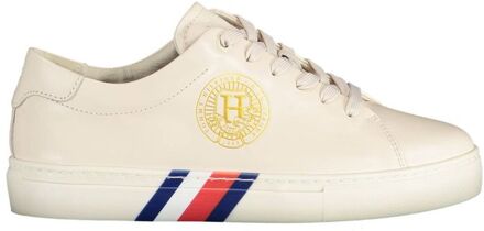 Tommy Hilfiger Leren Lage Sneakers Casual Ontwerp - maat Ivoor