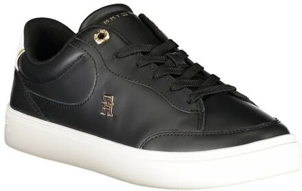 Tommy Hilfiger Leren Lage Sneakers Casual Stijl - maat EU 39 Zwart