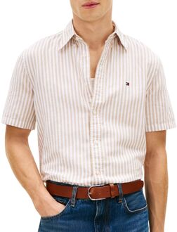 Tommy Hilfiger Linnen Blend Bengal Stripe SS Overhemd Heren - XXL