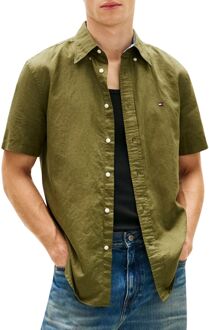 Tommy Hilfiger Linnen Blend Solid SS Overhemd Heren - XL