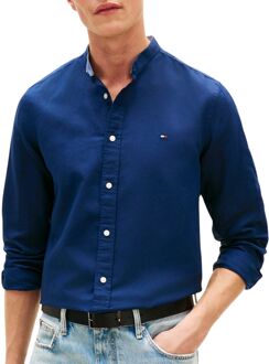 Tommy Hilfiger Linnen Blend Standing Collar Overhemd Heren - M