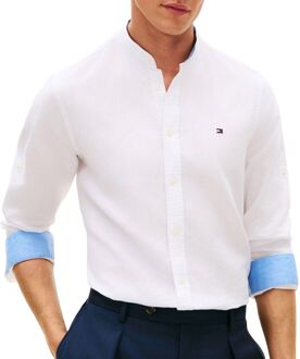 Tommy Hilfiger Linnen Blend Standing Collar Overhemd Heren - M