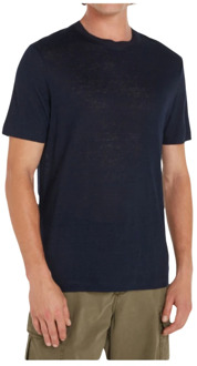 Tommy Hilfiger Linnen Heren T-shirt met korte mouwen Tommy Hilfiger , Blue , Heren - Xl,L,M