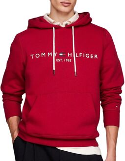 Tommy Hilfiger Logo Hoodie Heren rood - XL