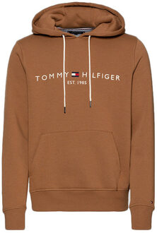 Tommy Hilfiger Logo hoody-desert khaki Bruin - M