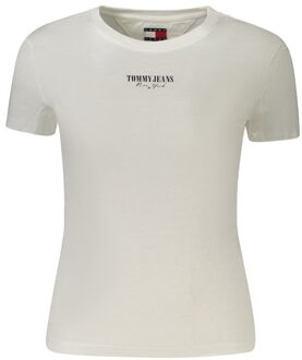 Tommy Hilfiger Logo Print Korte Mouwen T-shirt Ivoor