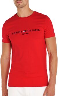 Tommy Hilfiger Logo Shirt Heren rood